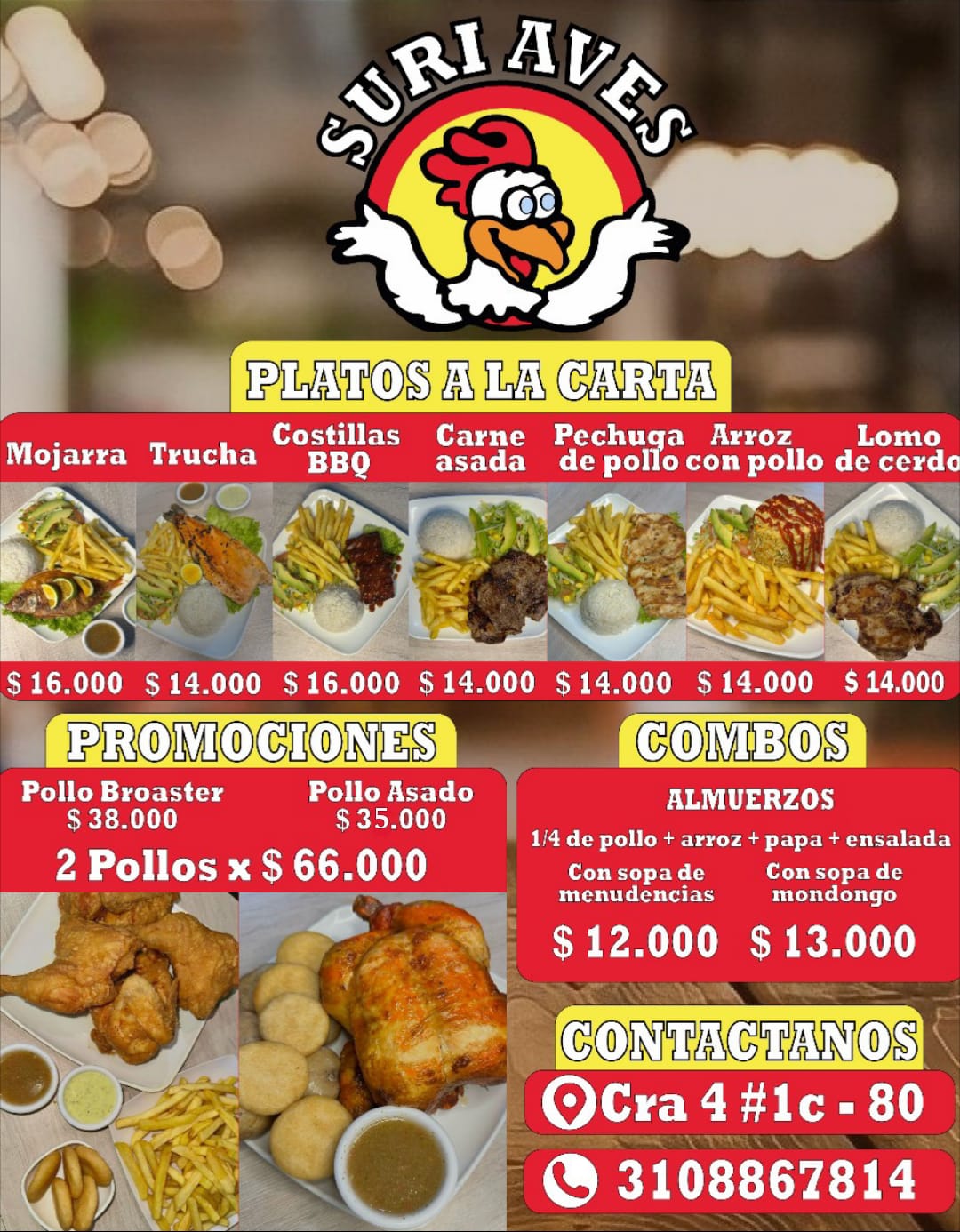 SURIAVES pollo a la Broaster y asado